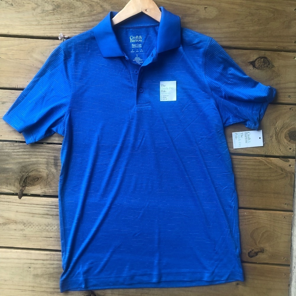 Croft & Borrow quick dry blue polo - size small men’s